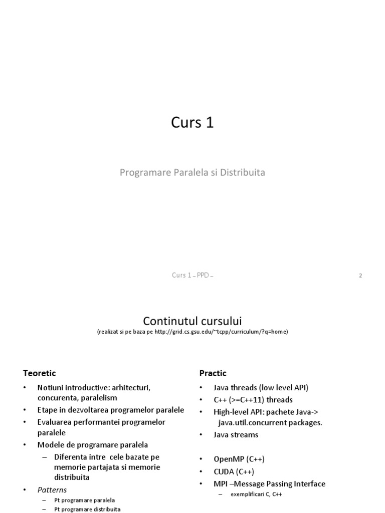 Curs de Programare Paralelă | PDF | Parallel Computing | Central ...