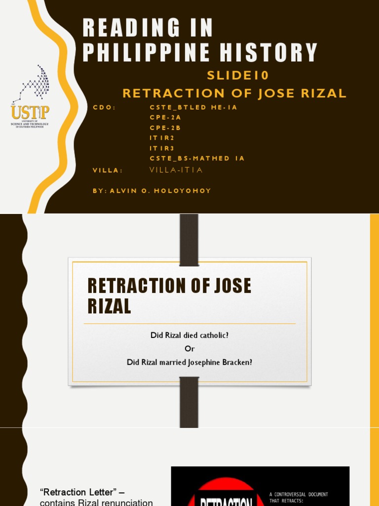 Jose Rizal's Retraction Controversy | PDF