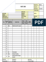 Route card for production process document