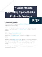 The 7 Major Affiliate Marketing Tips To Build A Profitable Business