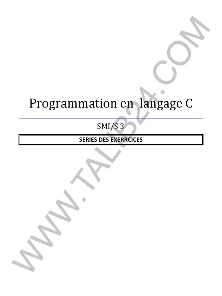 Exercices de Programmation en C | PDF | Fonction (Mathématiques ...