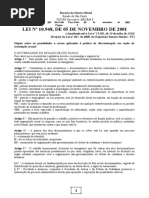 06.11.2001 Lei 10948 Penalidades a Serem Aplicadas à Prática de Discriminação Em Razão de Orientação Sexual