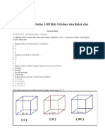 Soal Matematika Kelas 5 SD Bab 5 Kubus Dan Balok Dan Kunci Jawaban