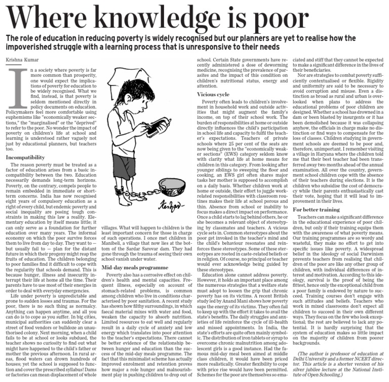 Impact of Poverty on Children's Education | PDF | Poverty | Poverty ...