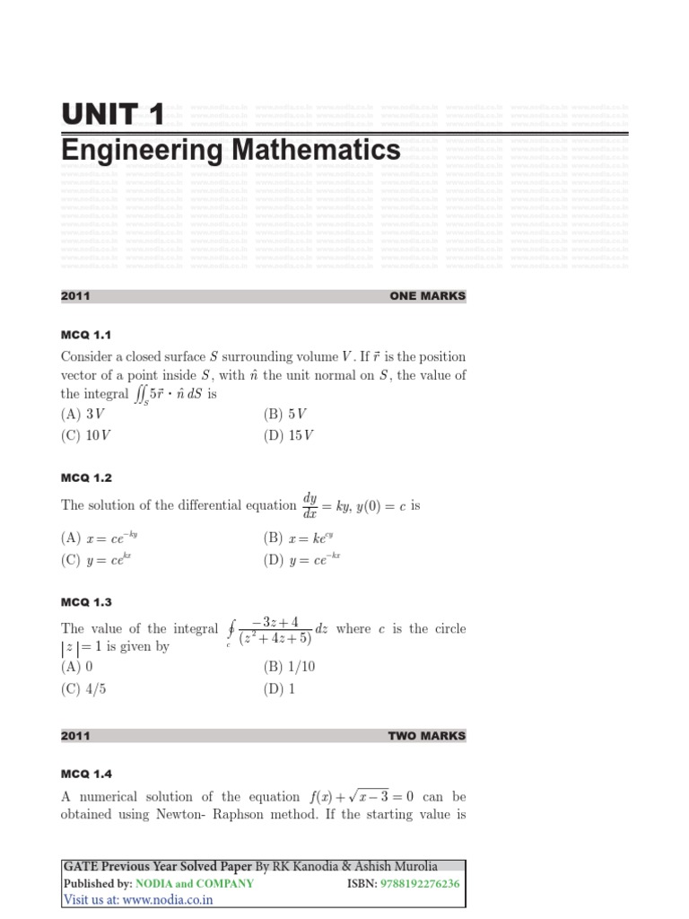 Engineering Mathematics: Unit 1 | PDF | Eigenvalues And Eigenvectors ...