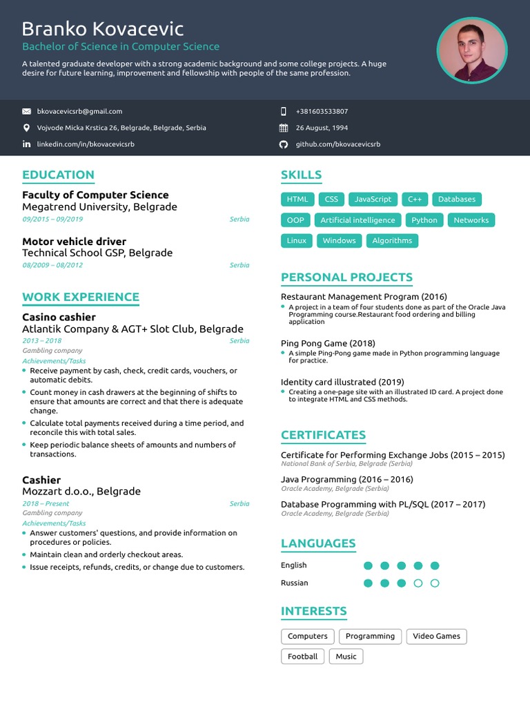 Aspiring Developer's Profile | PDF | Point Of Sale | Computer Programming