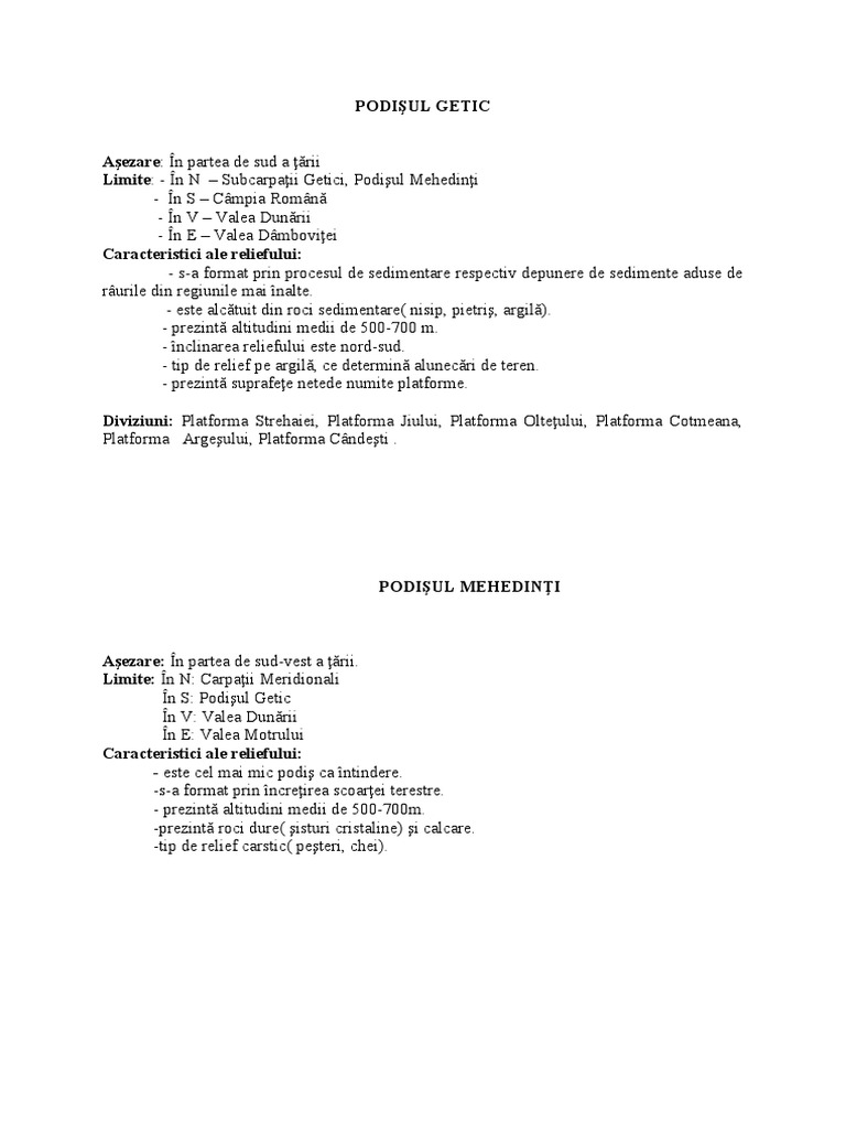 Podişul Getic | PDF