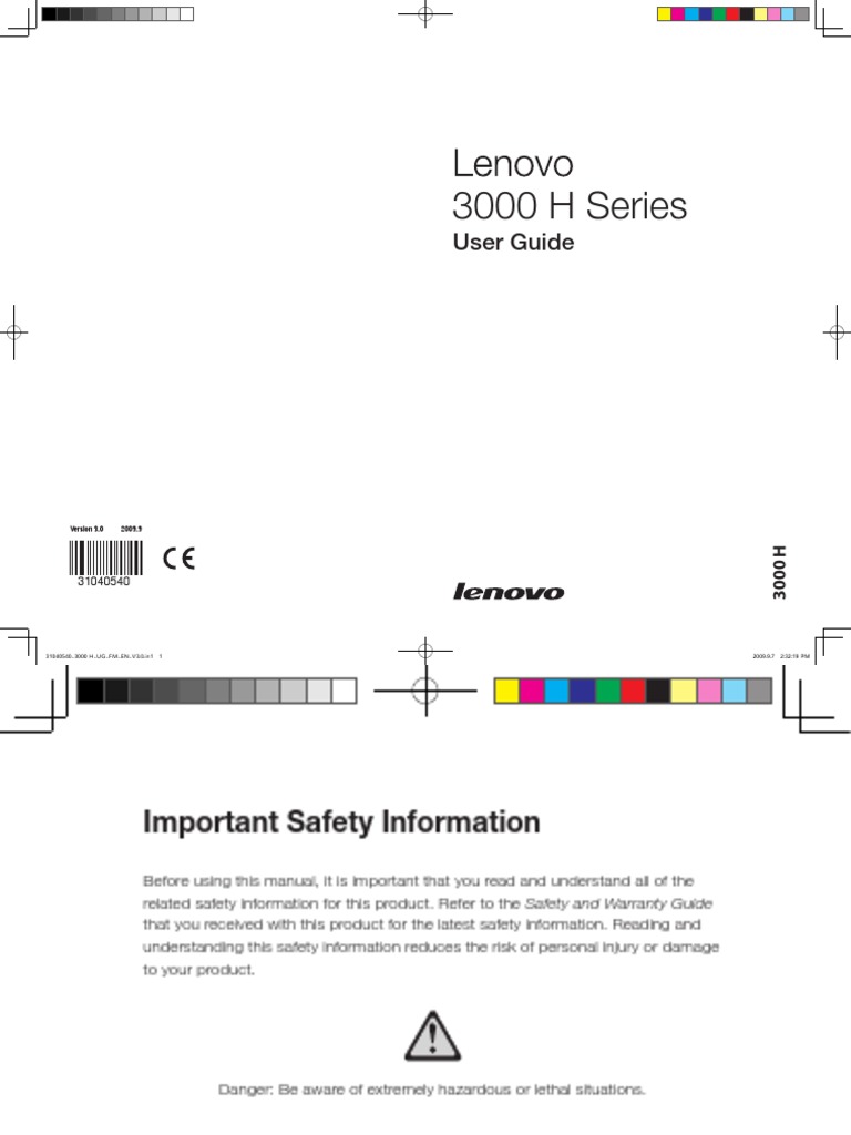 Lenovo 3000 H Series User Guide V3.0 | PDF | Electrical Connector ...