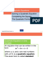 Quadratic Equations: Solving A Quadratic Equation Completing The Square The Quadratic Formula