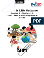 Earth & Life Science: Quarter 1 - Module 10: Title: Three Main Categories of Rocks