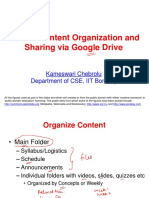 Course Content Organization and Sharing Via Google Drive: Kameswari Chebrolu Department of CSE, IIT Bombay