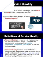 Service Quality MeasurementService quality can be defined according to both the what and how a product or service is delivered. Gronroos distinguishes between