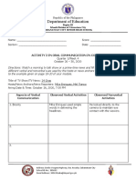 Department of Education: Activity 2 in Oral Communication in Context