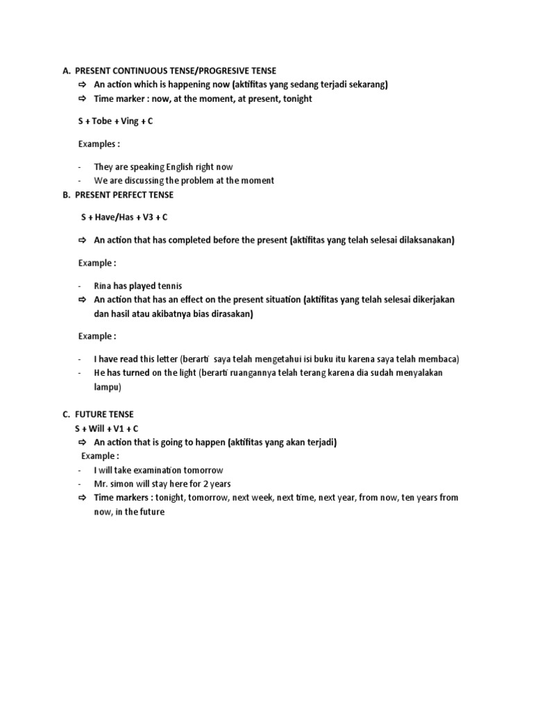 Present Continuous Tense | PDF