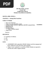 Class VIII Computer Science Weekly Lesson Plan