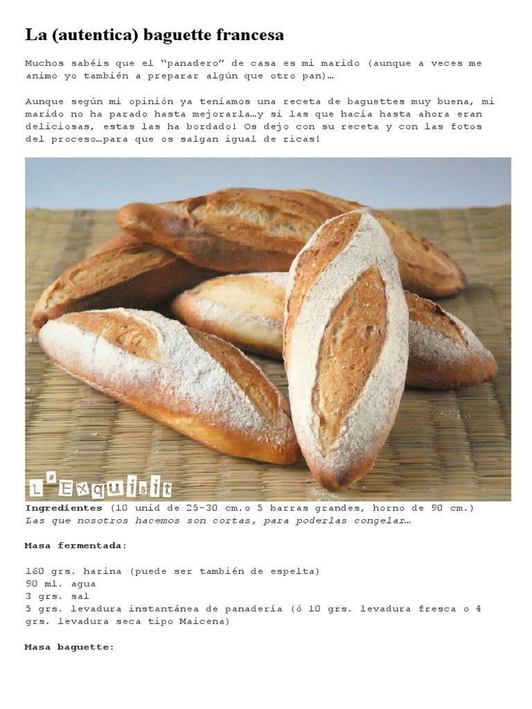 Baguette o pan francés (barras de pan muy fáciles) - Anna Recetas