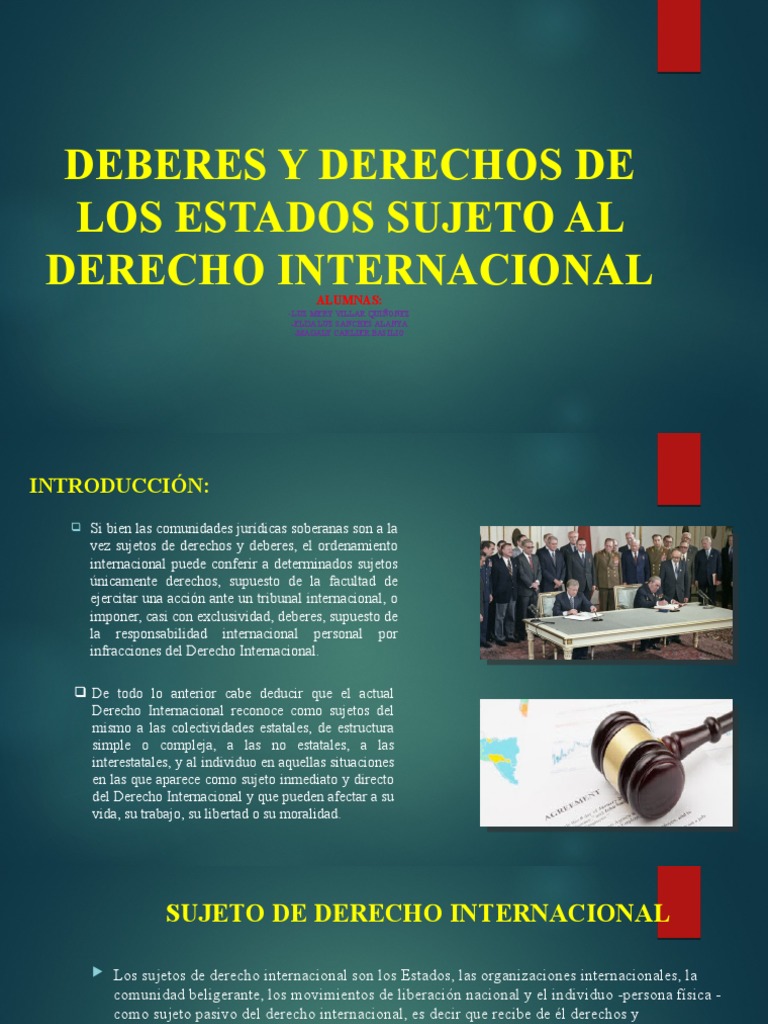 Derechos y Deberes en Derecho Internacional | PDF | Ley internacional ...