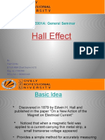 Hall Effect: ECE001A: General Seminar