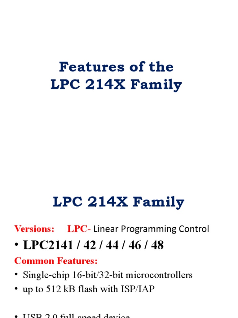 LPC2148 Microcontroller Features Overview | PDF | Arm Architecture ...