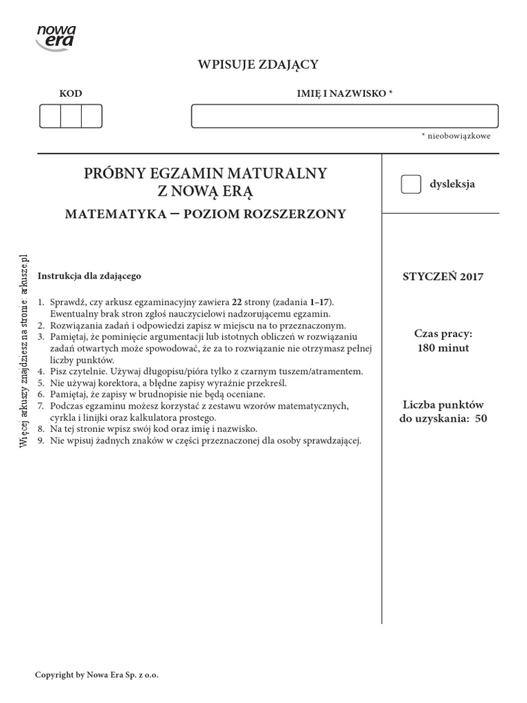 Matura Próbna Nowa Era 2017 Odpowiedzi