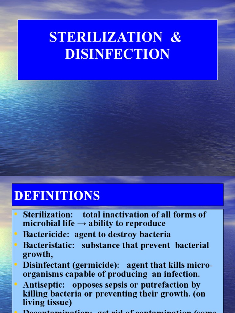 Sterilization & Disinfection PDF Disinfectant Sterilization