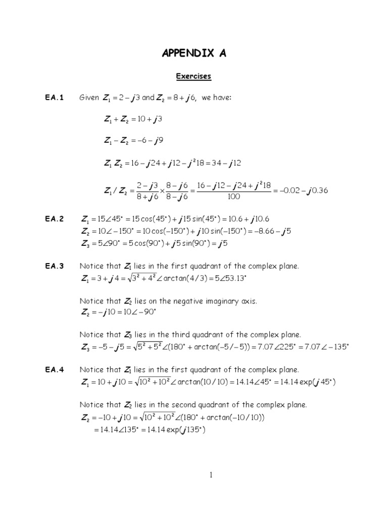 Complex Number Exercises and Problems | PDF