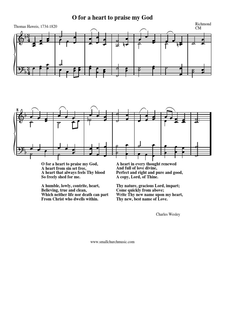 O For A Heart To Praise My God: Richmond CM Thomas Haweis, 1734-1820 ...