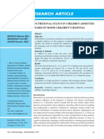 Evaluation of the Nutritional Status in Children Admitted