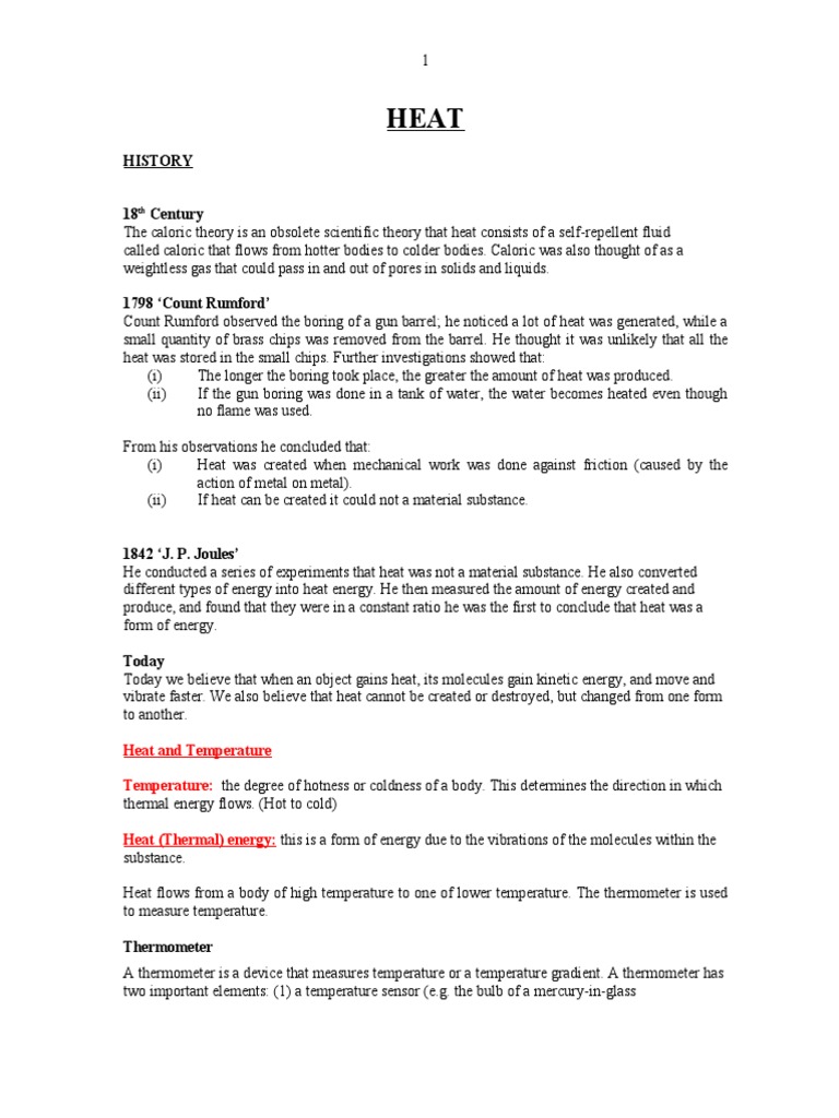 Heat Complete PDF Thermometer Latent Heat