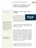 ZANELLA, Maria Nilvane. ARTIGO. Adolescente em Conflito Com A Lei e Escola - Uma Relação Possível