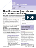 Learning Zone: Thyroidectomy: Post-Operative Care and Common Complications