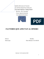 Monografía de Los Factores Que Afectan Al Dinero - Ingeniería Económica