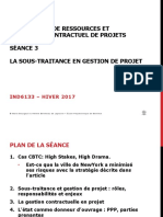 Acquisition de Ressources Et Processus Contractuel de Projets Séance 3 La Sous-Traitance en Gestion de Projet