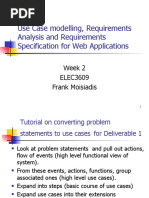 Use Case Modelling, Requirements Analysis and Requirements Specification For Web Applications