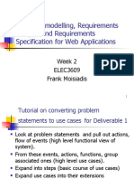 Use Case modelling, Requirements Analysis and Requirements Specification for Web Applications