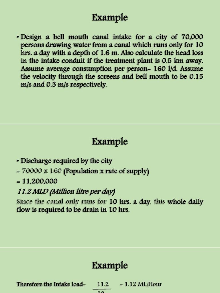Bell Mouth Canal Intake Design | PDF | Hydrology | Hydraulic Engineering