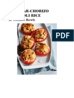 Cheddar-Chorizo Broccoli Rice: in Tomato Bowls