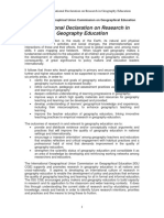 International Declaration On Research in Geography Education