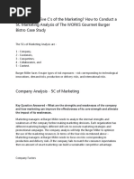 What Are The Five C's of The Marketing? How To Conduct A 5C Marketing Analysis of The WORKS Gourmet Burger Bistro Case Study