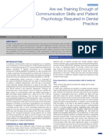 Are We Training Enough of Communication Skills and Patient Psychology Required in Dental Practice