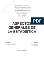 Aspectos Generales de La Estadistica