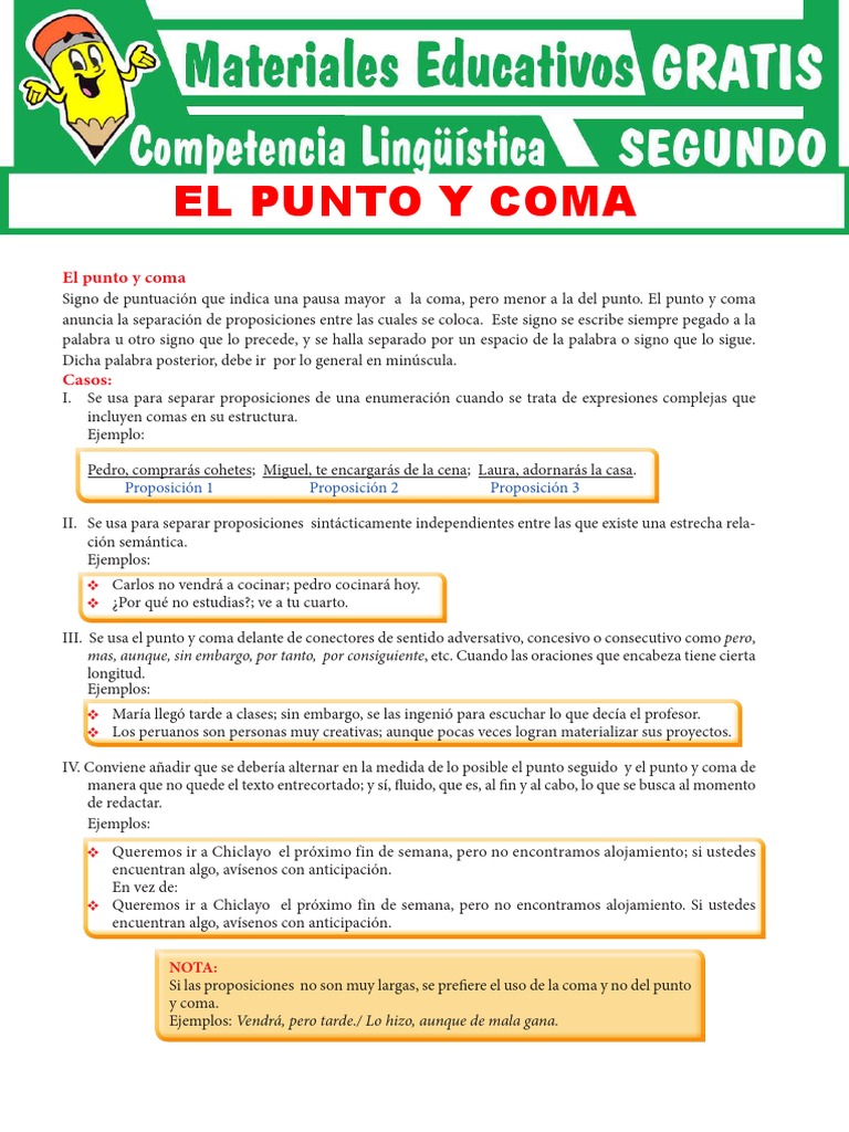 El Punto y Coma | PDF | Coma | Mecánica del lenguaje
