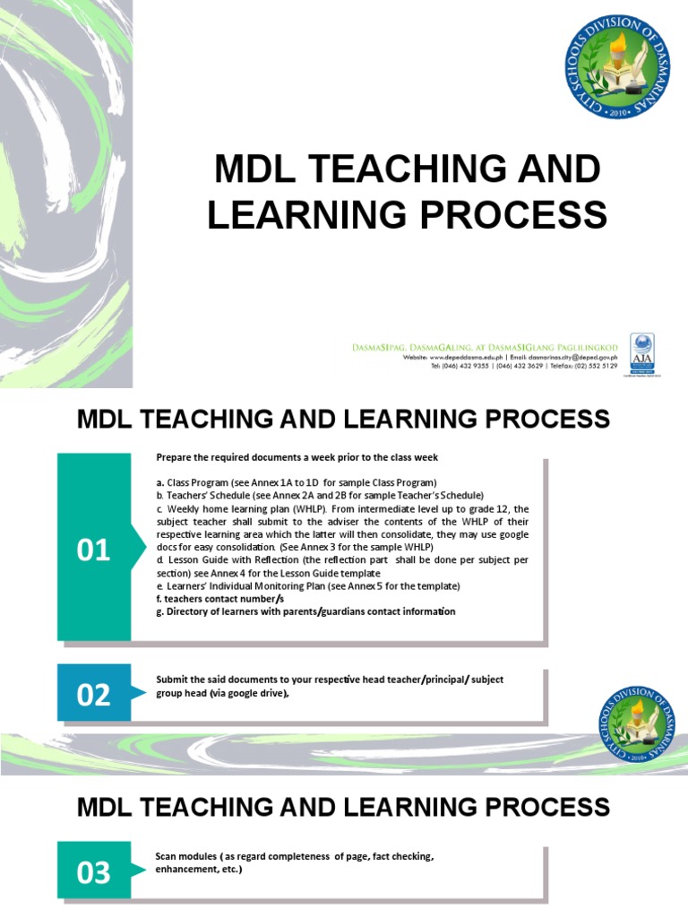 MDL Teaching Process Guidelines | PDF | Educational Technology | Learning