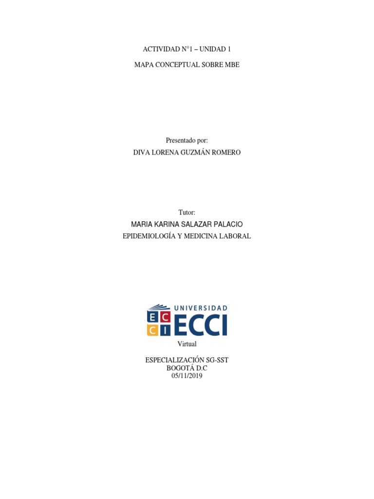 Actividad #1 - Mapa Conceptual MBE PDF | PDF | Evidencia basada en ...