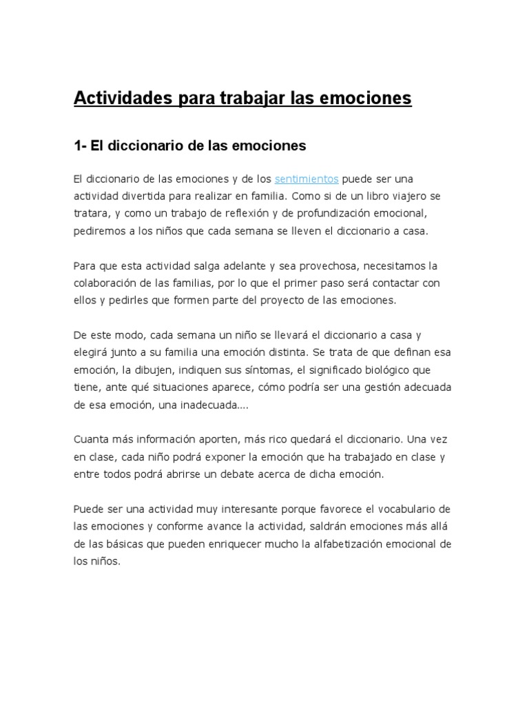 Actividades para Trabajar Las Emociones 2 | PDF | Inteligencia ...
