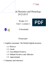 English+Phonetics+and+Phonology +unit+1 +consonants +lecture+1