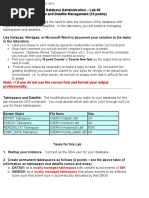 Lab#3 Tablespace and Datafile Management