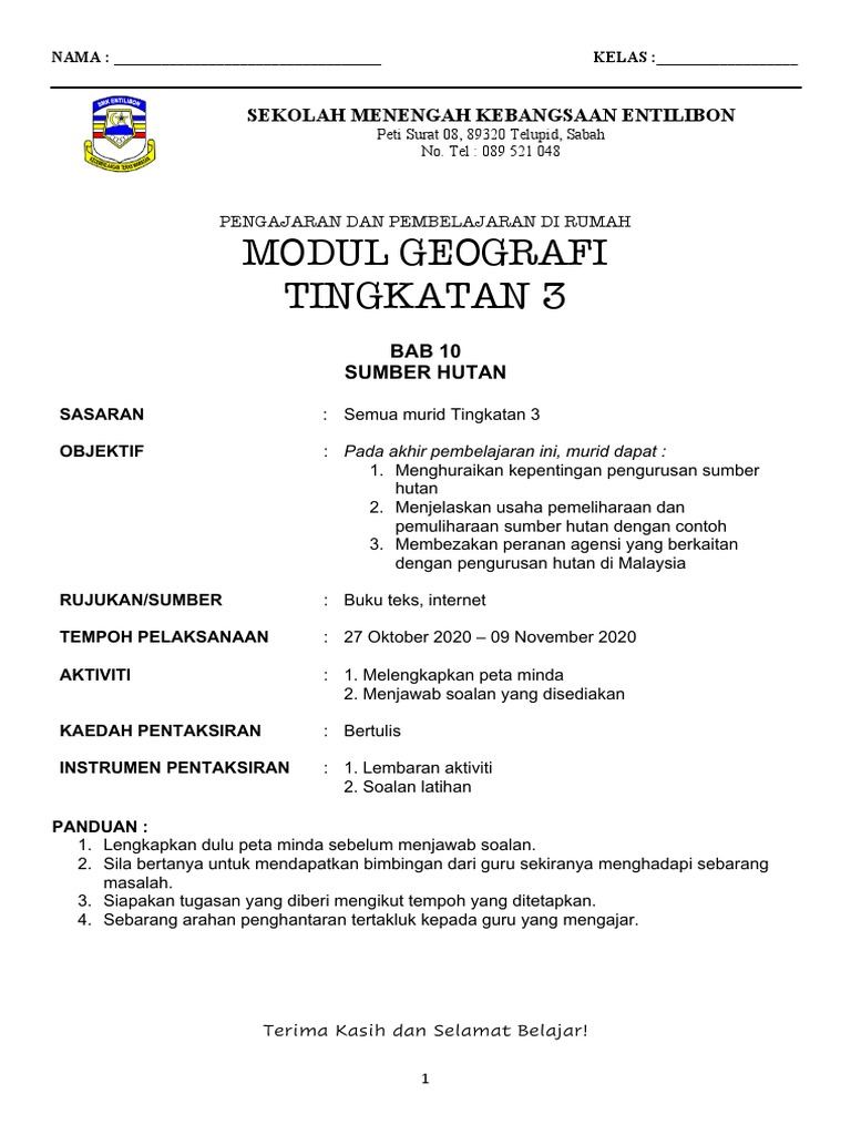 Modul Geografi Tingkatan 3 Pdf
