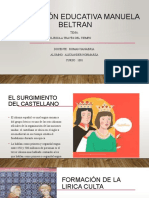 Institución Educativa Manuela Beltran: Tema: Evolución Lirica A Través Del Tiempo