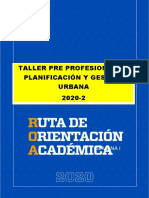 Taller Pre Profesional de Planificación Y Gestión Urbana 2020-2